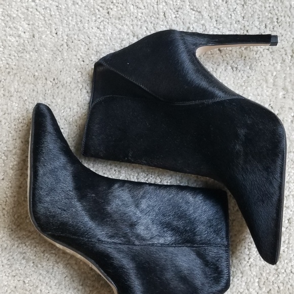 Zara Shoes - Zara BlackPony Hair Booties - Leather-Soles